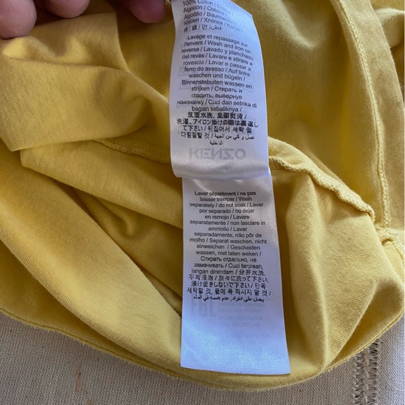 Kenzo Yellow Vanilla Sport Big X Logo Cotton T-shirt Medium - Picture 15 of 16